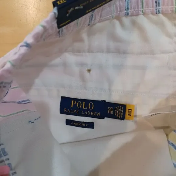 NWT Polo Ralph Lauren Flat Front Multi-Color Stripe Shorts 6" Classic Fit XXL